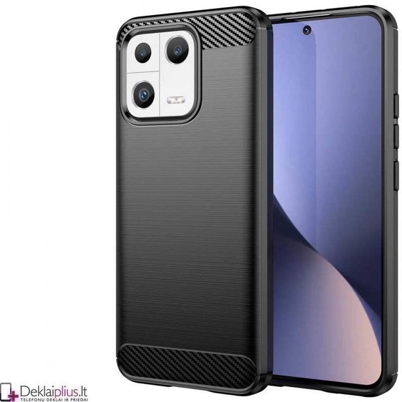 Carbon guminis dėklas - juodas (Xiaomi 13) Carbon guminis dėklas - juodas (Xiaomi 13)